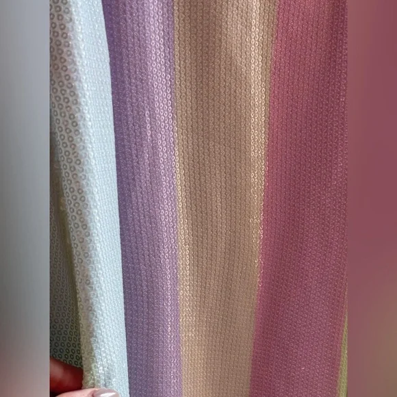 Olivia Rubin Penelope Sequin Pastel Rainbow Skirt